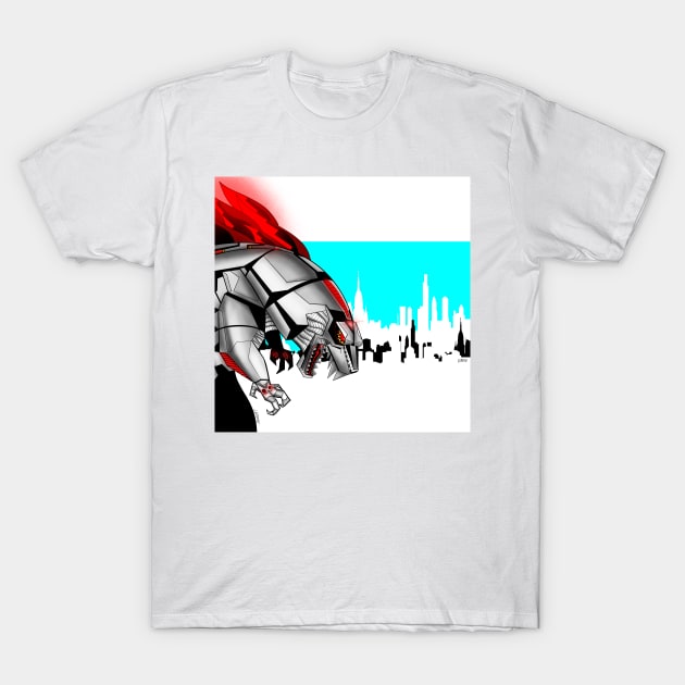 mechagodzilla in the city T-Shirt by jorge_lebeau